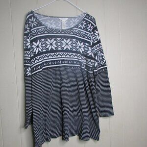 Ma Cherie Maternity Shirt M 3/4 Sleeve Black White